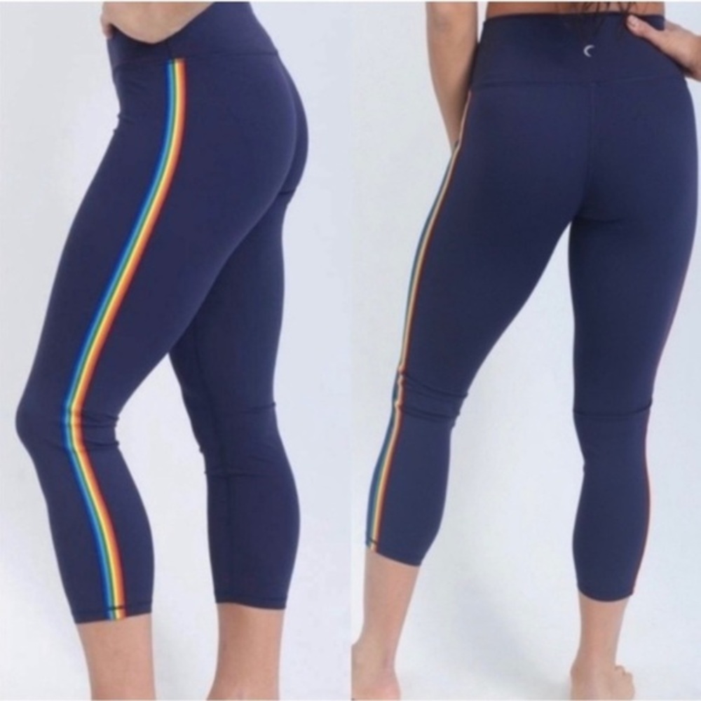 Zyia Navy Rainbow Luxe High Rise 7/8 Leggings